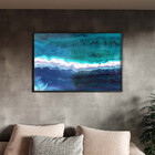 Quadro Decorativo Abstrato Aqua Marine Com Moldura E Vidro Pr