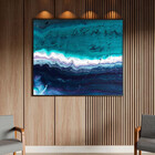 Quadro Decorativo Abstrato Aqua Marine Com Moldura Preto - 12