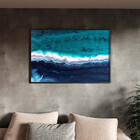 Quadro Decorativo Abstrato Aqua Marine Com Moldura Preto - 15