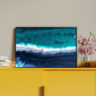 Quadro Decorativo Abstrato Aqua Marine Com Moldura Preto - 18