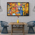 Quadro Decorativo Abstrato Art Funky Moldura Preto E Vidro 18