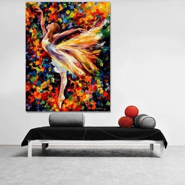 Quadro Decorativo Abstrato Arte E Dança Bolshoi - 150x80cm