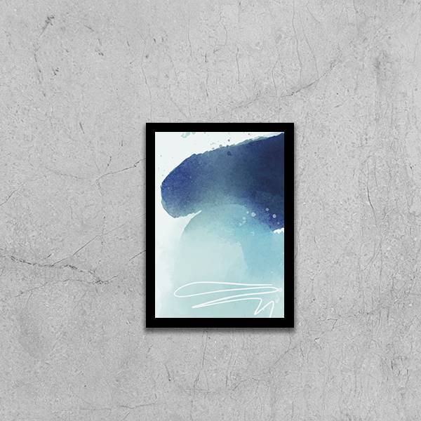 Quadro Decorativo Abstrato Azul I 45x34cm A3 (45 X 34)