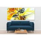 Quadro Decorativo Abstrato Black And Yellow - 120x80cm