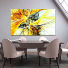 Quadro Decorativo Abstrato Black And Yellow - 200x100cm