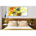 Quadro Decorativo Abstrato Black And Yellow - 90x60cm
