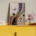 Quadro Decorativo Abstrato Black Gold Com Moldura E Vidro Dou