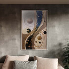 Quadro Decorativo Abstrato Black Gold Com Moldura E Vidro Pra