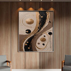 Quadro Decorativo Abstrato Black Gold Com Moldura Prata - 200