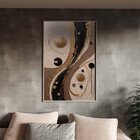 Quadro Decorativo Abstrato Black Gold Com Moldura Prata - 200