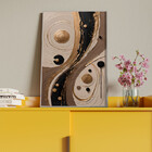 Quadro Decorativo Abstrato Black Gold Com Moldura Prata - 200