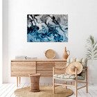 Quadro Decorativo Abstrato Blue And Silver - 180x100 Cm