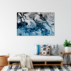 Quadro Decorativo Abstrato Blue And Silver - 180x100 Cm