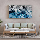 Quadro Decorativo Abstrato Blue And Silver - 180x120 Cm
