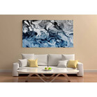 Quadro Decorativo Abstrato Blue And Silver - 180x135cm