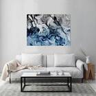 Quadro Decorativo Abstrato Blue And Silver - 180x135cm