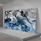 Quadro Decorativo Abstrato Blue And Silver Com Moldura Prata