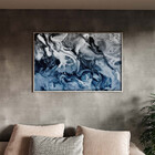 Quadro Decorativo Abstrato Blue And Silver Com Moldura Prata