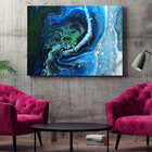 Quadro Decorativo Abstrato Blue Cre - 100x70 Cm