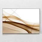 Quadro Decorativo Abstrato Branco E Marrom Com Moldura E Sem