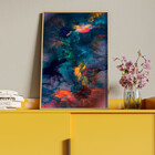 Quadro Decorativo Abstrato Breathtaking Com Moldura Dourada -