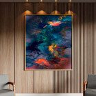 Quadro Decorativo Abstrato Breathtaking Com Moldura Dourada -