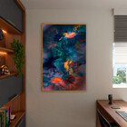 Quadro Decorativo Abstrato Breathtaking Com Moldura Dourada -