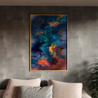 Quadro Decorativo Abstrato Breathtaking Com Moldura Dourada -