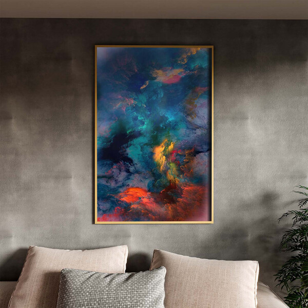 Quadro Decorativo Abstrato Breathtaking Com Moldura E Vidro D
