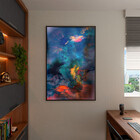 Quadro Decorativo Abstrato Breathtaking Com Moldura E Vidro P