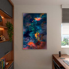 Quadro Decorativo Abstrato Breathtaking Com Moldura Prata - 9