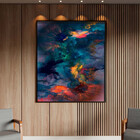 Quadro Decorativo Abstrato Breathtaking Com Moldura Preto - 1