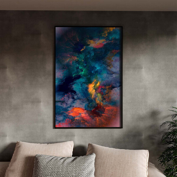 Quadro Decorativo Abstrato Breathtaking Com Moldura Preto - 1
