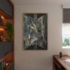 Quadro Decorativo Abstrato Cindir Com Moldura Dourada - 120x6