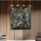 Quadro Decorativo Abstrato Cindir Com Moldura Dourada - 180x1
