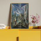 Quadro Decorativo Abstrato Cindir Com Moldura E Vidro Dourada