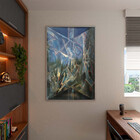 Quadro Decorativo Abstrato Cindir Com Moldura E Vidro Prata -