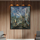 Quadro Decorativo Abstrato Cindir Com Moldura E Vidro Preto -