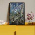 Quadro Decorativo Abstrato Cindir Com Moldura E Vidro Preto -