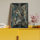 Quadro Decorativo Abstrato Cindir Com Moldura Prata - 200x100