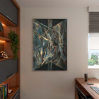 Quadro Decorativo Abstrato Cindir Com Moldura Prata - 200x120