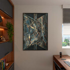 Quadro Decorativo Abstrato Cindir Com Moldura Preto - 150x100