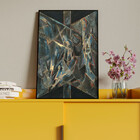 Quadro Decorativo Abstrato Cindir Com Moldura Preto - 180x100