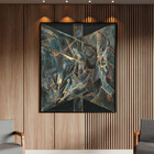 Quadro Decorativo Abstrato Cindir Com Moldura Preto - 90x60 Cm