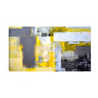 Quadro Decorativo Abstrato Cinza E Amarelo 55x100cm
