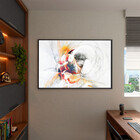 Quadro Decorativo Abstrato Clean Dynamic Com Moldura E Vidro