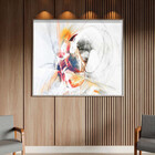 Quadro Decorativo Abstrato Clean Dynamic Com Moldura E Vidro