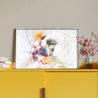 Quadro Decorativo Abstrato Clean Dynamic Com Moldura E Vidro