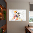 Quadro Decorativo Abstrato Clean Dynamic Com Moldura E Vidro