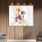 Quadro Decorativo Abstrato Clean Dynamic Com Moldura E Vidro